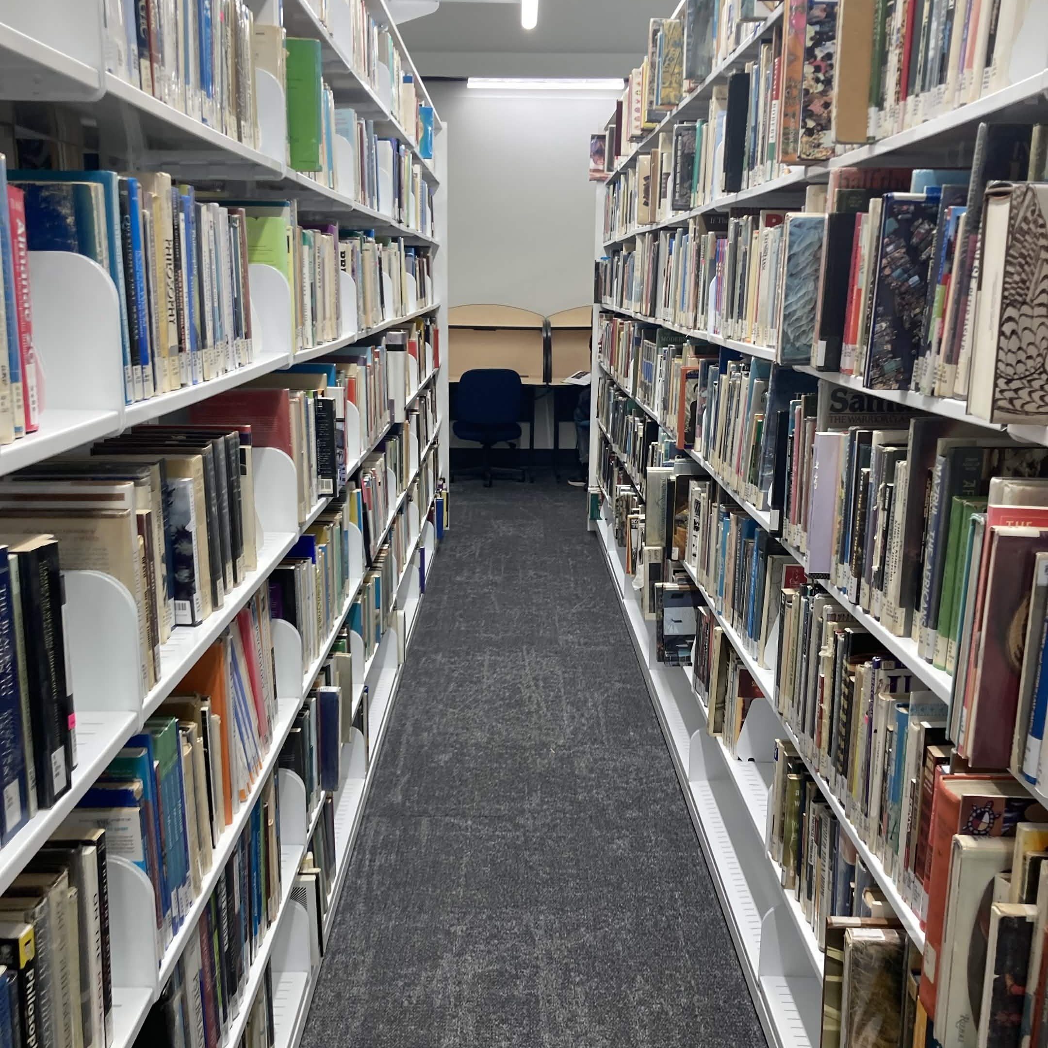 walking in library and grabbing book off metal shelf<br><audio controls src='/audio/16.m4a'></audio>